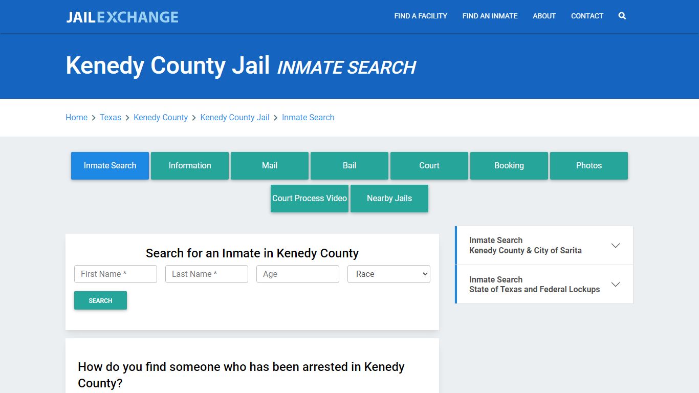 Kenedy County Jail, TX Inmate Search: Roster & Mugshots