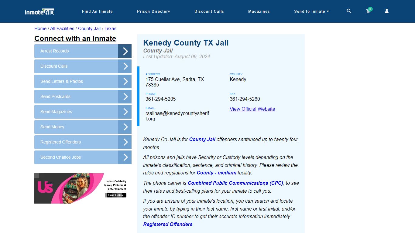 Kenedy County TX Jail - Inmate Locator