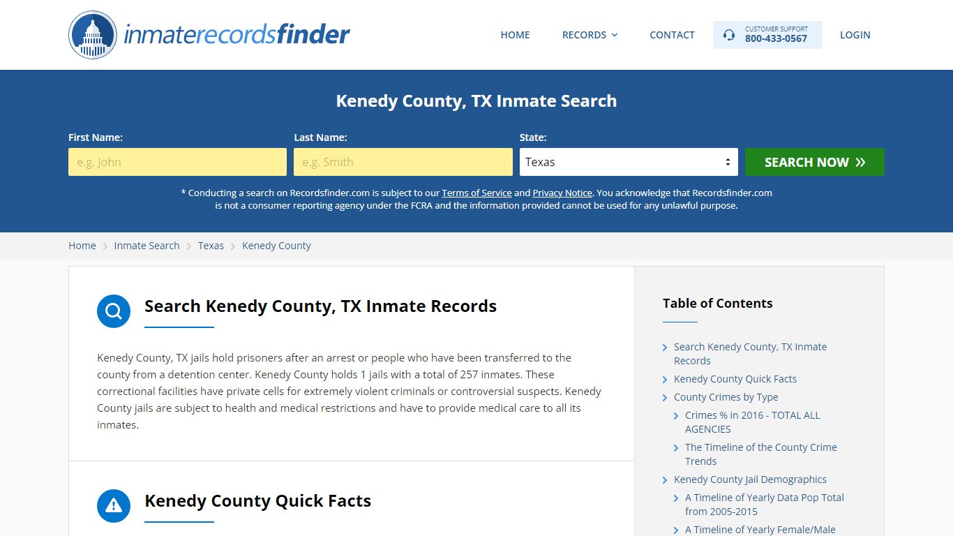 Kenedy County, TX Inmate Lookup & Jail Records Online